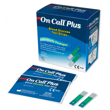 Tiras reagentes - On Call Plus - 25 unidades