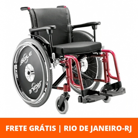 Cadeira de rodas Ágile 48cm -  Jaguaribe - Vinho