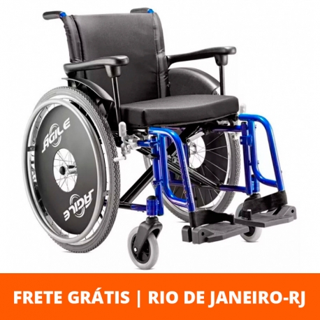 Cadeira de rodas Ágile 44cm -  Jaguaribe - Azul